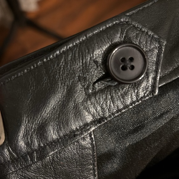 Style & Co Genuine Leather Straight Leg Pants | Y2K 2000s Black - Picture 7 of 17